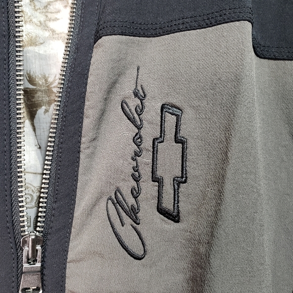 Choko Canada Chevrolet Black Gray Lined Jacket Med - Picture 3 of 9